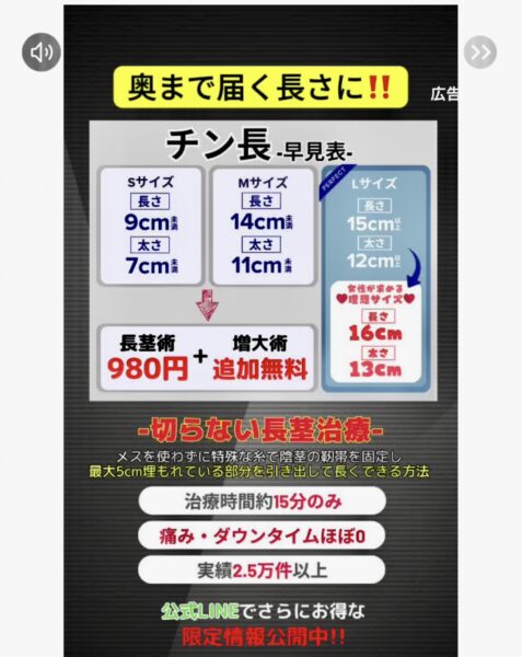 アプリに出てきた怪しげな広告